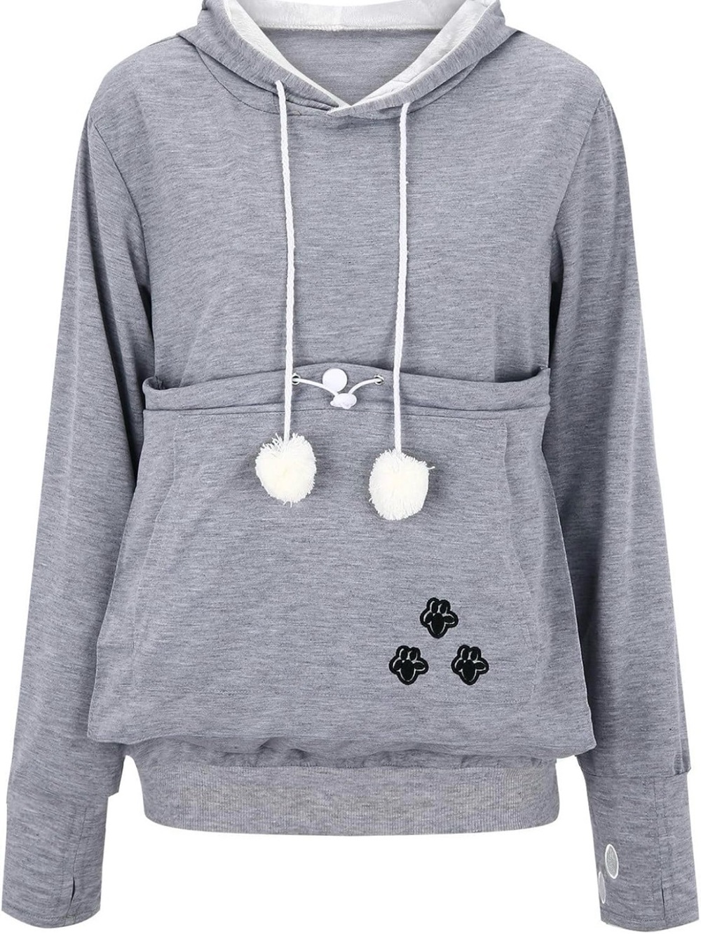 Cat Carry Hoodie with Ears and Paws and Front Pouch Crazy Cat Lady